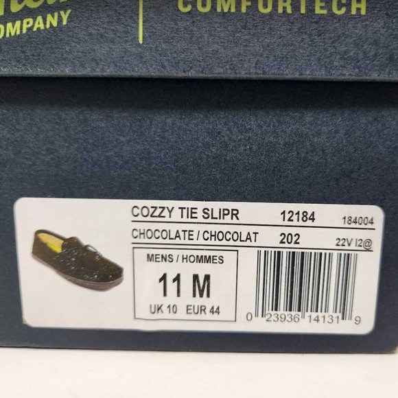 Men\'s 11 Florsheim Cozzy Tie Slippers in chocolate brown main image 11